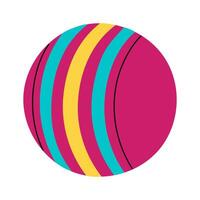 retro caucho pelota. un vívido ilustración de un a rayas pelota. plano garabatear ilustración de un juego de croquet pelota icono para web diseño. el aislado juguete es redondo para jugando. a rayas redondo pelota vector