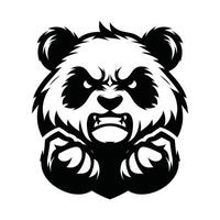 panda head with an angry expression vector