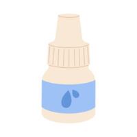 Eye drops or ear drops bottle. Flat isolated illustration vector
