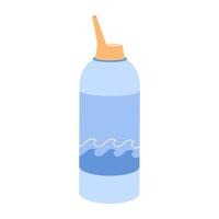 Saline nasal spray bottle. Flat isolated illustration vector