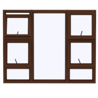 3d render wooden window panel frame with transparent background png