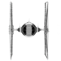 Render sci fi tie fighter spaceship with transparent background png
