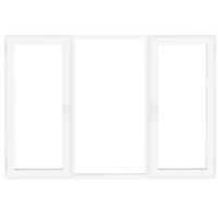 Render triple window frame with transparent background png