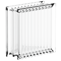 3d render fluted double glass block panel with transparent wallpaper png