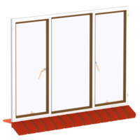 3d render modern window with transparent background png