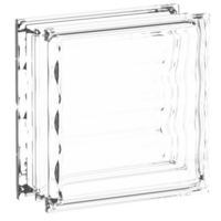 Fluted double glass block panel with transparent background png