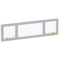 3d render horizontal ventilation window frame with transparent background png
