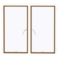 3d render double window with transparent background png