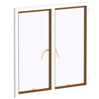 Render double window with transparent background png