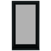 Render black sliding window with transparent background png