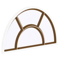3d render arched window decorative frame with transparent background png