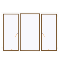 3d render brown wooden window handle with transparent background png