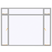3d render large window with transparent background png
