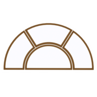 Render arched window decorative frame with transparent background png