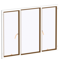 Render brown wooden window handle with transparent background png