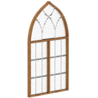 3d render arched window with transparent background png