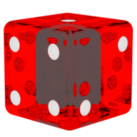 3d render red dice game cube transparent with transparent background png