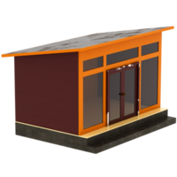 3d render modern garden shed building with transparent background png
