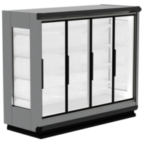 3d render commercial fridge showcase with transparent background png