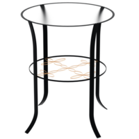 3d render black metal side table with transparent background png