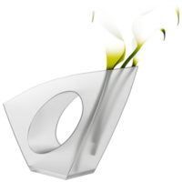 Render modern flower vase white lilies with transparent background png