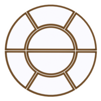 Render circular window modern classic with transparent background png