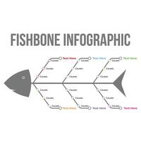 Fish shape colorful directional and presentation infographic design. Creative business plan and project strategy infographic flowchart in a fishbone shape. Business strategy infographic flowchart. vector
