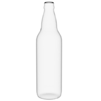 3d render empty glass bottle clear container with transparent background png