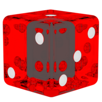 Red dice game cube transparent with transparent background png