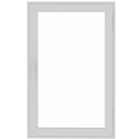 3d render tilt and turn window white frame with transparent background png