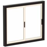 3d render sliding window beige black modern with transparent background png