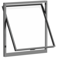 3d render awning window modern frame with transparent background png