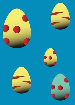 blue color background and some easter eggs vector