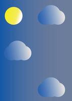 background with blue color and clouds and sun vector