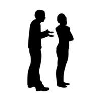 Silhouette of a Couple in Heated Argument vector