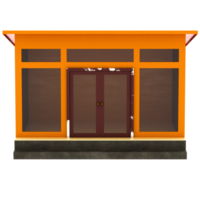 Render modern garden shed building with transparent background png