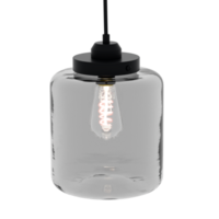 3d render hanging jar glass lamp with transparent background png