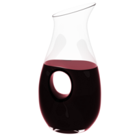 3d render glass wine decanter pitcher with transparent background png