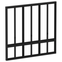 3d render folding glass wall system black frame with transparent background png