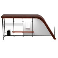 3d render modern bus stop shelter with transparent background png