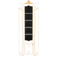 3d render white corner cabinet with transparent background png