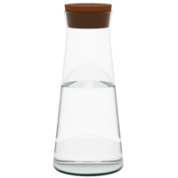 3d render glass carafe cork lid clear water with transparent background png