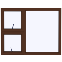 3d render brown fixed awning window combo with transparent background png