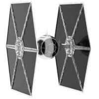 3d render sci fi tie fighter spaceship with transparent wallpaper png