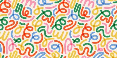 Seamless festive pattern with abstract swirls and curved lines on a light background. New year confetti white backdrop. Perfect for festive celebrations, cards, and wrapping paper. Carnaval Party. vector