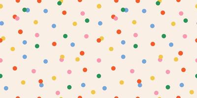 Seamless pattern of polka dots on a white background. New year confetti light backdrop. Christmas background. Perfect for festive celebrations, ads, cards, and wrapping paper. Carnaval Party texture. vector