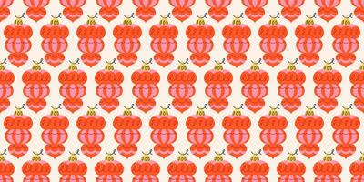 Seamless holiday pattern with baubles in red and pink colors. New year joys, with traditional ornaments. Winter season wallpaper background. Retro print for fabric, wrapping paper, fabric, or cards. vector