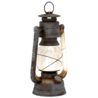 Render vintage kerosene lantern light with transparent background png