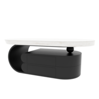 Render black modern coffee table with transparent background png