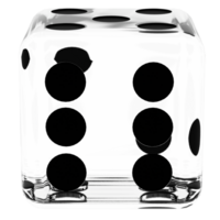 3d render transparent dice black dots with transparent background png